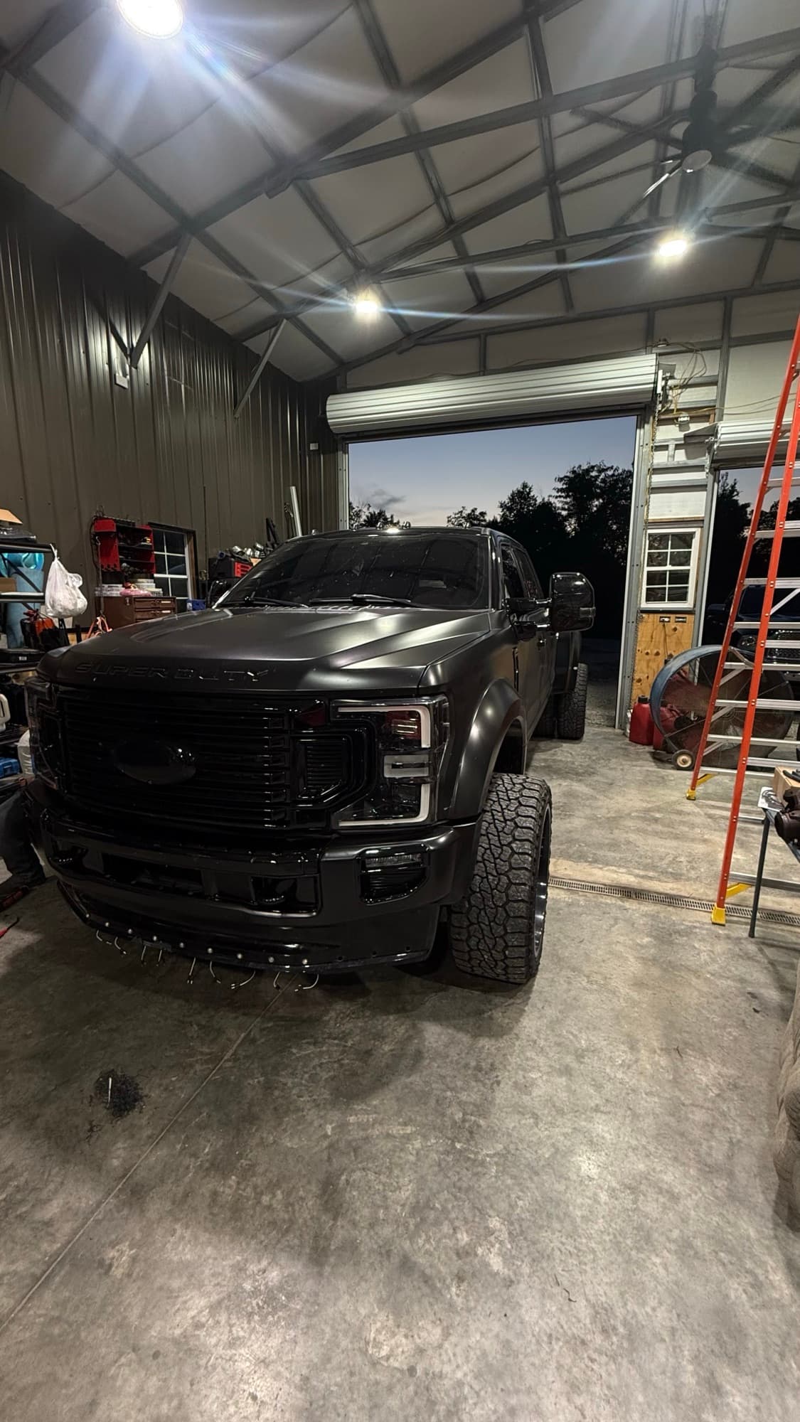 Powerstroke Super Duty parked in the shop